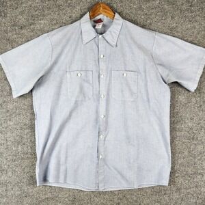 Vintage Big Ben Mens XL Light Blue Short Sleeve Shirt Button Down Chambray